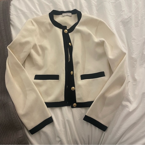 Aritzia Babaton Approach Cardigan in Light Birch/Black Size Small - Picture 12 of 13